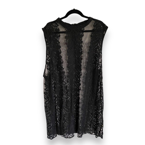 Torrid Black Lace Mock Neck Slit Side Tank Top Women’s Plus Size 5x - Picture 4 of 11